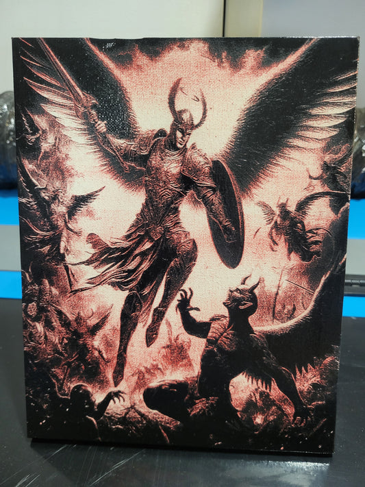 archangel fighting satan
